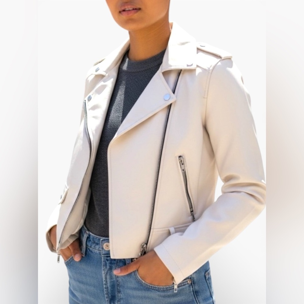 NWT Blank NYC Women’s Faux Leather Motorcycle Jacket Size Small pleather vegan